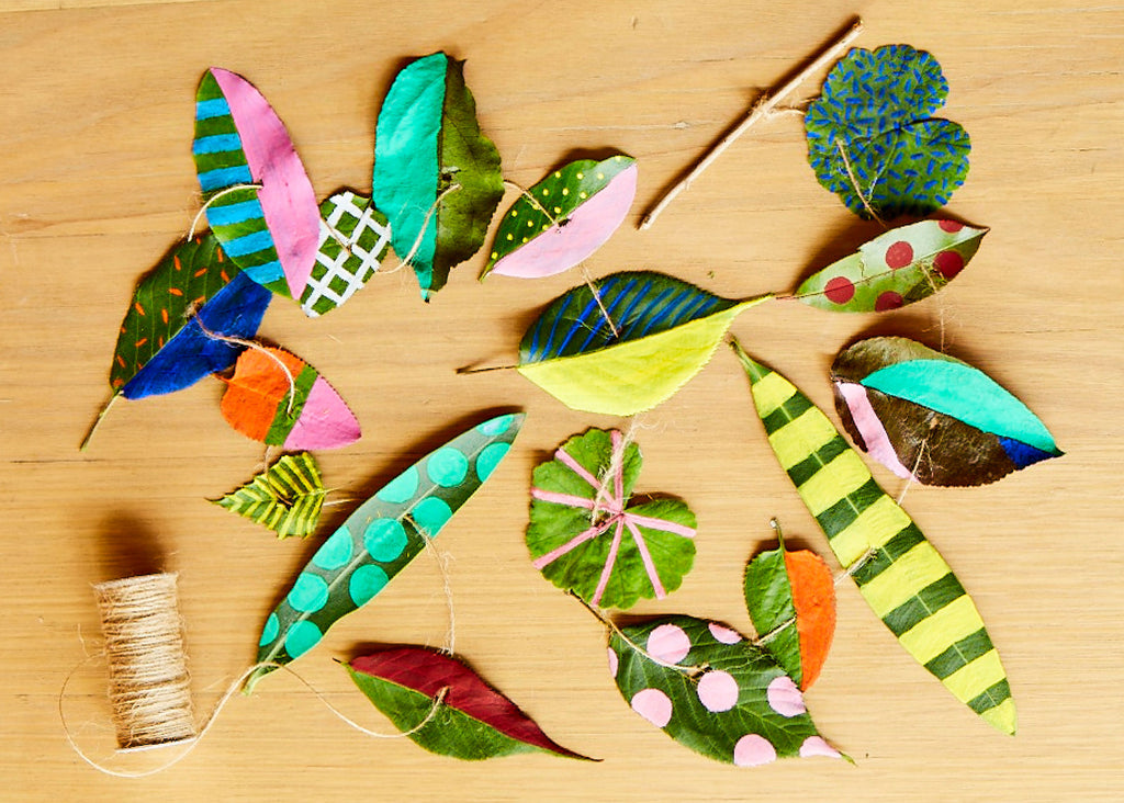 nature play craft idea painted leaf bunting garland for Lunch Lady Magazine