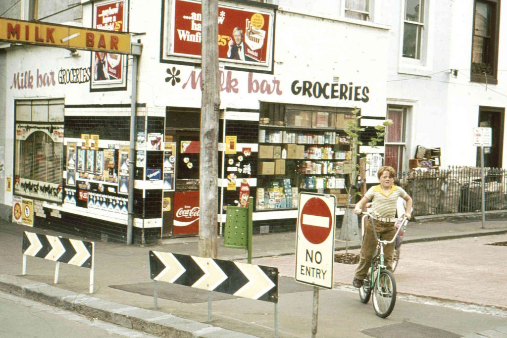 an old photo of a milk bar in the 1970s for lunch lady magazine
