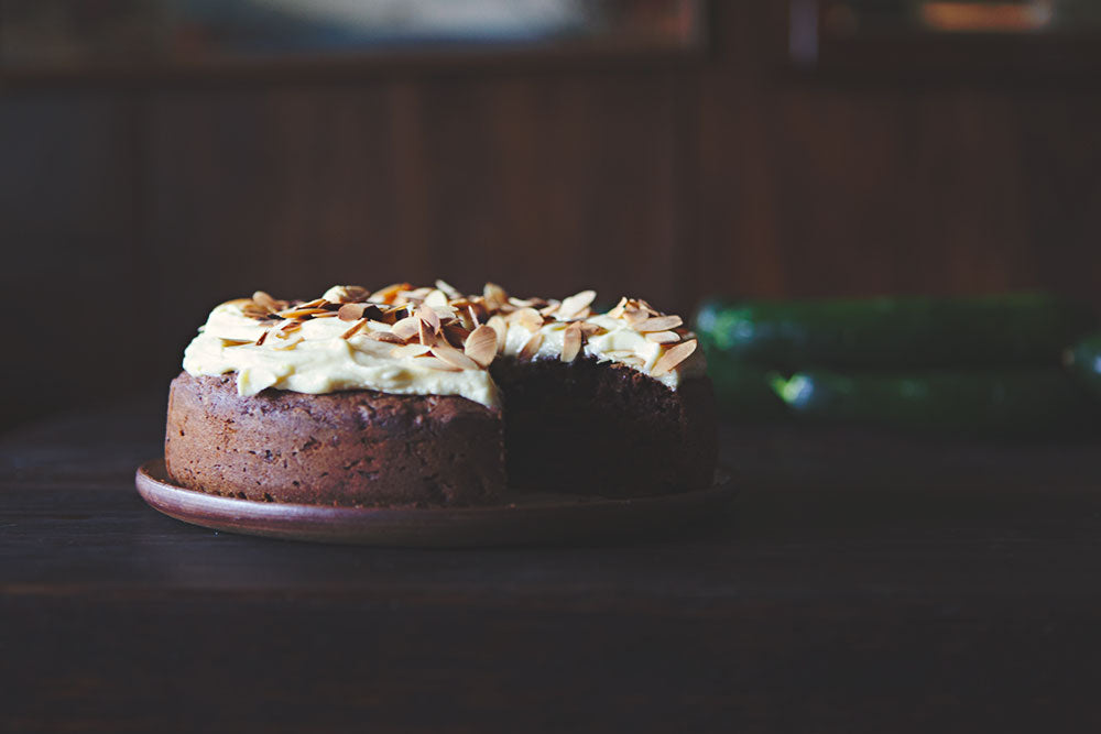 Photo of a zucchini cake by Kate Berry for Lunch Lady Magazine