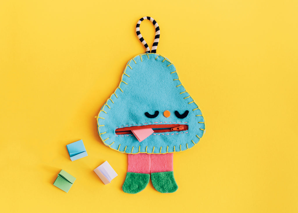 Photo of a DIY worry monster for Lunch Lady Magazine